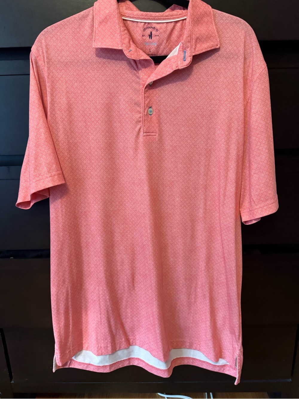 johnnie-O Coral Micro-Pattern Polo